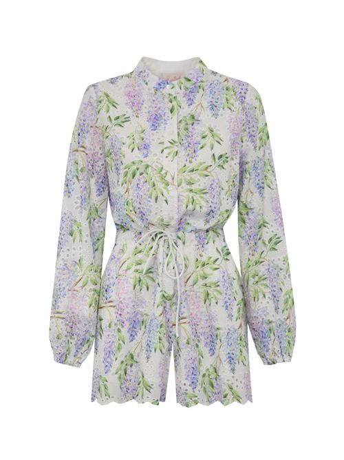 Tuta Julian in sangallo con stampa floreale Mc2 Saint Barth | JULIAN03229H COTTON SUNFLOWERS